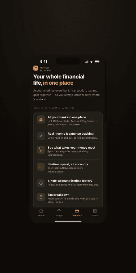 Kepper accounts overview